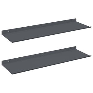 vidaXL Estante flotante 2 pcs Antracita 60 x 18 x 2,5 cm Acero