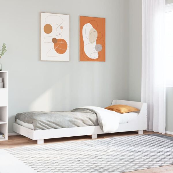 vidaXL Estructura de cama sin colchón madera maciza blanca 75x190 cm