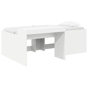 vidaXL Cama alta para ni&ntilde;os con escritorio Blanco 80 x 200 cm