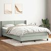 vidaXL Cama box spring con colchón terciopelo gris claro 140x210 cm