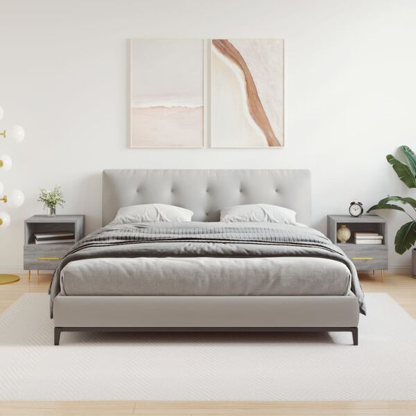 vidaXL Mesitas noche 2 uds madera ingenier&iacute;a gris Sonoma 40x35x47,5 cm