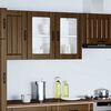vidaXL Armario pared cocina puerta de cristal Lucca roble marr&oacute;n