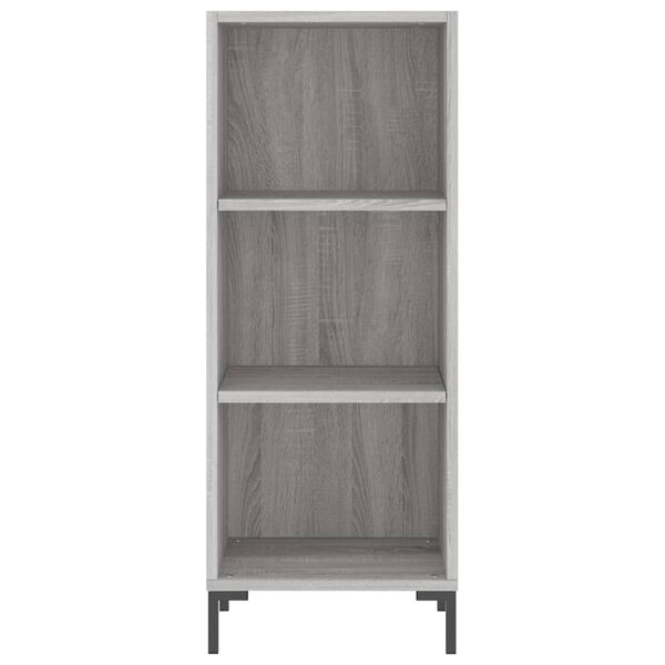 vidaXL Aparador de madera de ingenier&iacute;a gris Sonoma 34,5x32,5x90 cm