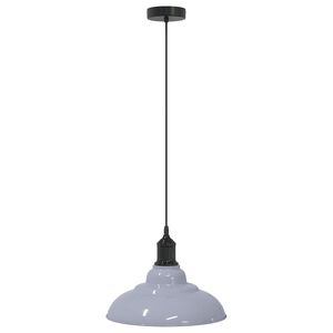 vidaXL L&aacute;mpara colgante regulable en altura E27 gris brillante &Oslash; 31cm