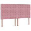 vidaXL Estructura de cama otomana colchones terciopelo rosa 160x200cm