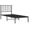 vidaXL Estructura cama sin colch&oacute;n con cabecero metal negro 75x190 cm