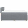 vidaXL Cama box spring con colch&oacute;n tela gris claro 140x200 cm