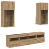 vidaXL Unidades de TV de Pared con LED 5 pcs Roble artisan