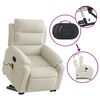 vidaXL Sillón reclinable de masaje eléctrico elevable terciopelo crema
