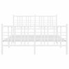 vidaXL Estructura cama sin colch&oacute;n con estribo metal blanco 140x190 cm