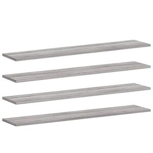 vidaXL Estantes pared 4 uds madera ingenier&iacute;a gris Sonoma 100x20x1,5cm