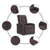 vidaXL Sill&oacute;n el&eacute;ctrico reclinable elevable de tela marr&oacute;n oscuro
