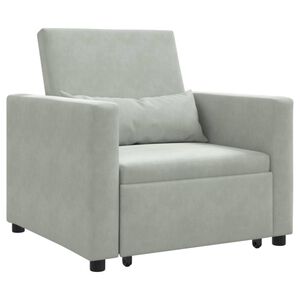 vidaXL Cama Sof&aacute; Desplegable Individual Gris claro Terciopelo