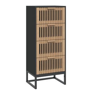 vidaXL Aparador alto madera contrachapada negro 40x30x95 cm