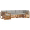 vidaXL Conjunto de sof&aacute;s de exterior 7 uds. Gris Natural y Claro