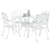 vidaXL Conjunto de mesa de jard&iacute;n 5 pcs Blanco Aluminio fundido