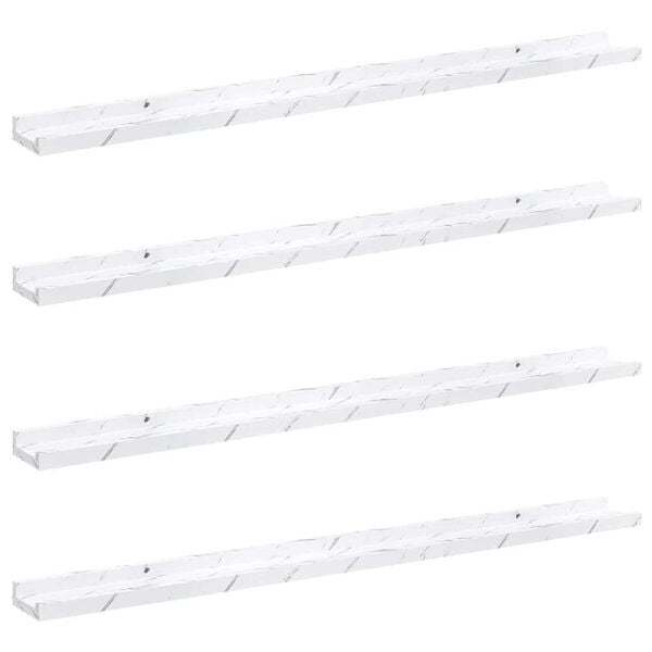 vidaXL Estante de pared con estante 4 pcs M&aacute;rmol 100 x 9 x 3 cm