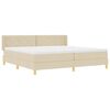 vidaXL Cama tipo Box Spring con colch&oacute;n Crema 200 x 200 cm Poli&eacute;ster