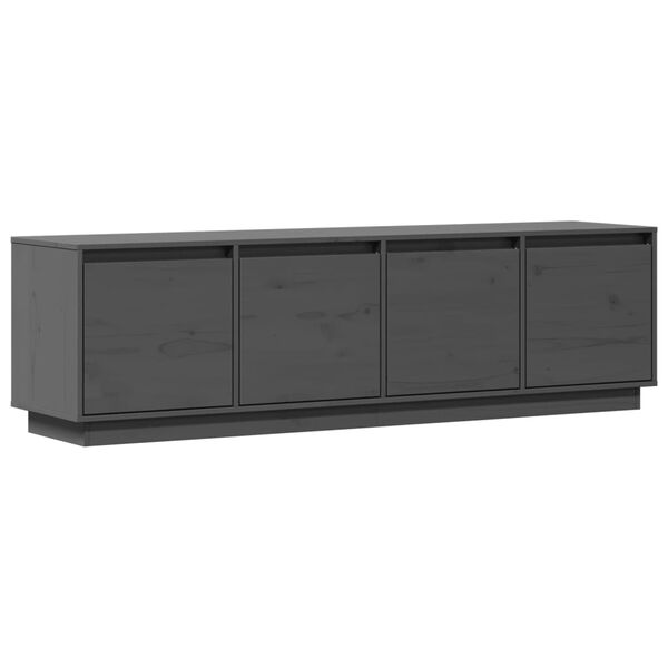vidaXL Mueble de TV madera maciza de pino gris 156x37x45 cm