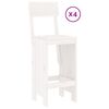 vidaXL Set de mesa y taburetes altos jardín 5 pzas madera pino blanco