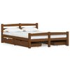 vidaXL Estructura de cama 4 cajones madera pino marr&oacute;n miel 140x200 cm