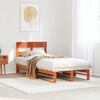 vidaXL Estructura de cama sin colchón madera maciza marrón 75x190 cm