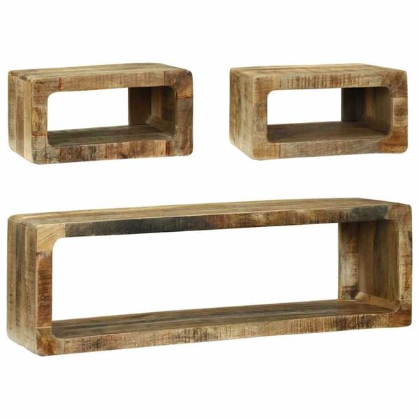 vidaXL Gabinete para TV 3 pcs Marrón Madera maciza de Mango