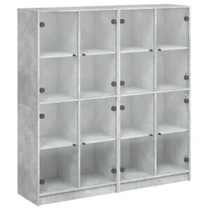 vidaXL Estanter&iacute;a con puertas madera de ingenier&iacute;a gris 136x37x142 cm