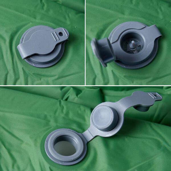 vidaXL Colch&oacute;n de camping autoinflable con almohada 1 persona verde