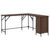 vidaXL Escritorio madera de ingenier&iacute;a roble marr&oacute;n 141x141x75 cm