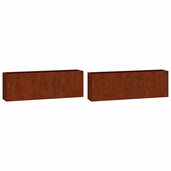 vidaXL Jardineras de pared 2 uds acero corten oxidado 53x10x17 cm