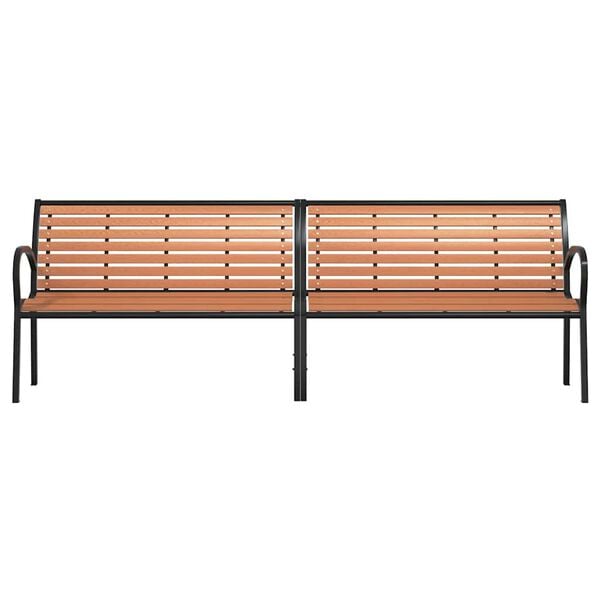 vidaXL Banco de jard&iacute;n madera acero con recubrimiento en polvo marr&oacute;n