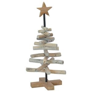 vidaXL &Aacute;rbol de Navidad Marr&oacute;n 60 cm Madera de teca maciza