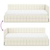 vidaXL Estructura de Cama Esquina con Colch&oacute;n 2 pcs Crema Terciopelo