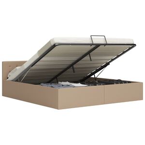 vidaXL Cama canap&eacute; hidr&aacute;ulica cuero sint&eacute;tico capuchino 180x200 cm