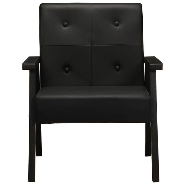vidaXL Sill&oacute;n de cuero aut&eacute;ntico negro
