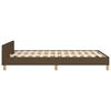 vidaXL Estructura de cama sin colch&oacute;n tela marr&oacute;n oscuro 120x190 cm