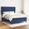 vidaXL Cama box spring con colch&oacute;n tela azul 140x200 cm