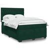 vidaXL Cama box spring con colch&oacute;n terciopelo verde oscuro 160x200 cm