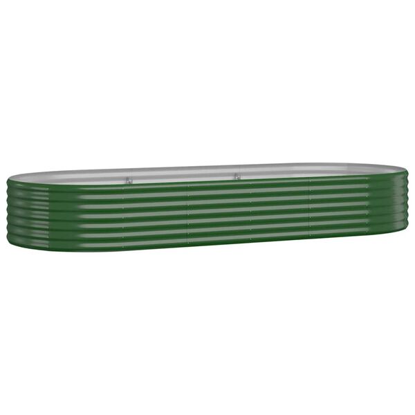 vidaXL Jardinera arriate acero galvanizado verde 249x100x36 cm