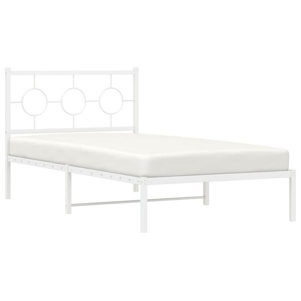 vidaXL Estructura cama sin colchón con cabecero metal blanco 100x200cm