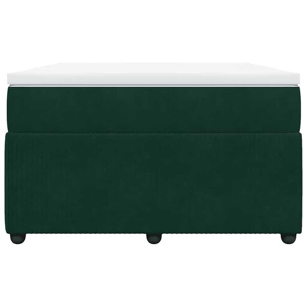 vidaXL Cama box spring con colch&oacute;n terciopelo verde oscuro 120x190 cm