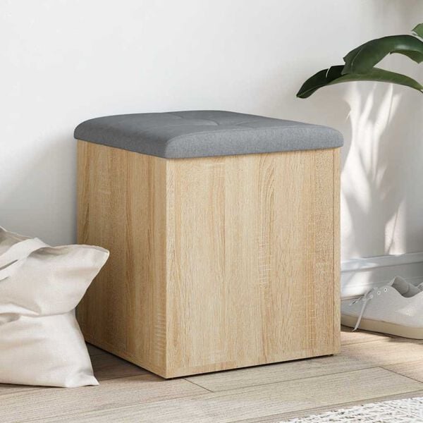 vidaXL Banco de almacenaje roble Sonoma 42x42x45 cm madera de ingenier&iacute;a