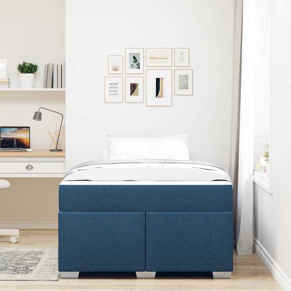 vidaXL Estructura de cama con colch&oacute;n Azul 120 x 190 cm tela