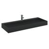 vidaXL Lavabo de fundición de mineral/mármol negro mate 120x46x11 cm