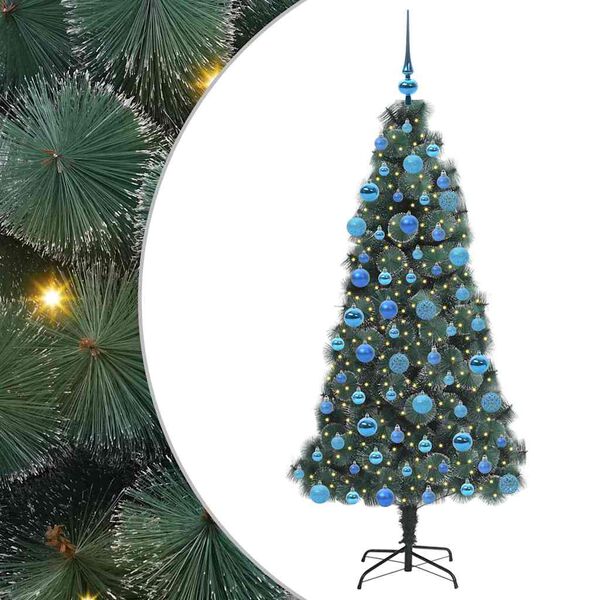 vidaXL &Aacute;rbol de Navidad artificial preiluminado con conjunto de bolas
