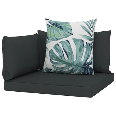 vidaXL Cojines para sofás de palés 4 piezas tela gris antracita