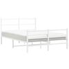 vidaXL Estructura cama sin colch&oacute;n con estribo metal blanco 140x200 cm