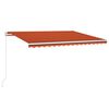 vidaXL Toldo retr&aacute;ctil manual con LED naranja y marr&oacute;n 400x350 cm