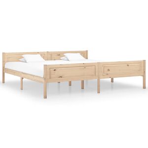 vidaXL Estructura de cama sin colch&oacute;n madera maciza de pino 200x200 cm